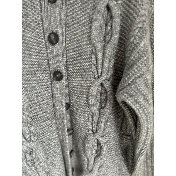 INTERMIX Wool Blend Knitted Jacket Cardigan Oversized Beige Size Large - Picture 8 of 9